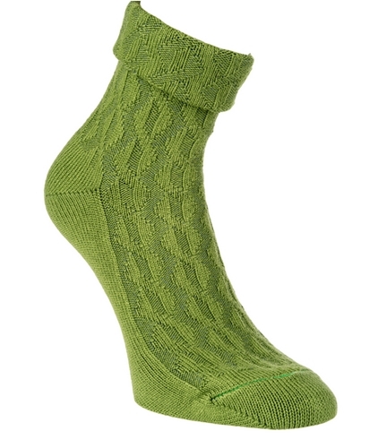Viskose (Bambus) Socken Damen, Wellness Qualität, Zopfmuster, kiwi, Gr.35/38, antibakteriell