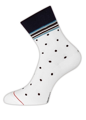 Damen Socken, Viskose (Bambus),  weiß, mini Dots,  Gr.37/38, 39/41
