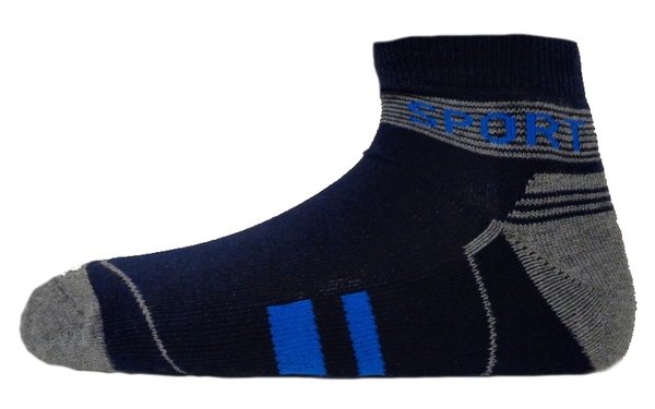 Sneaker Socken Herren, Viskose (Bambus)mit Frotteesohle, Gr. 40/44, 43/47, marine-blau