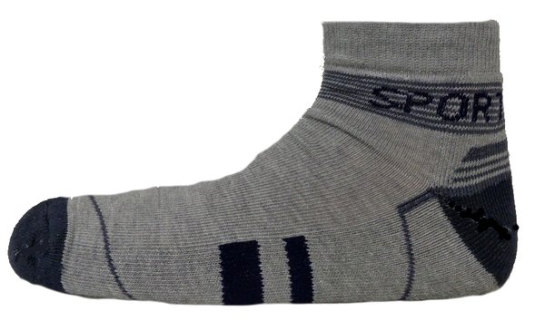 Sneaker Socken Herren, Bambus, mit Frotteesohle, Gr.40/44, 43/47, schwarz-grau