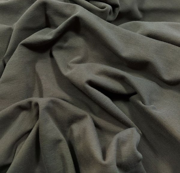 Rest, Viskose (Bambus) Jersey Stoff mit Baumwolle, khaki, antibakteriell, fließend, 150 cm