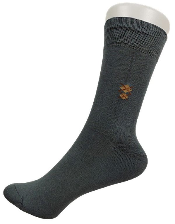 Bambus Herren Business Socke, grau, Logo Raute, Gr.39/42, 43/46