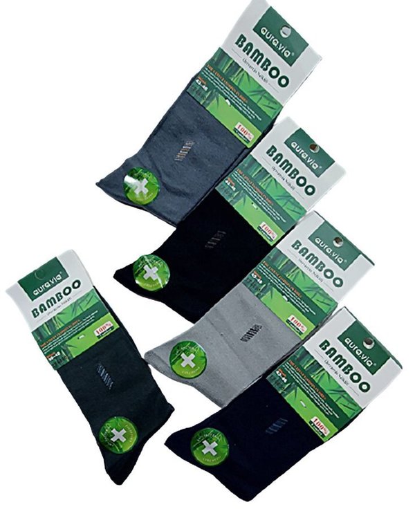 Bambus Herren Business Socke, anthrazit, Logo Rechteck, Gr.39/42, 43/46