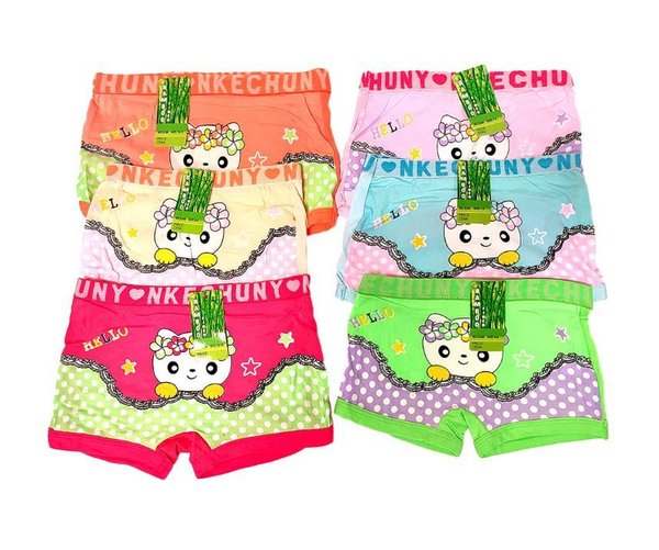 Shorts für Mädchen, Bambus Viskose Jersey, Hello Kätzchen in neon grün, Gr. 4-6