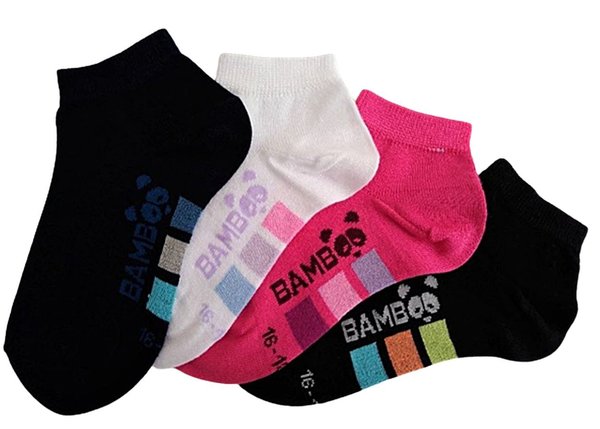 Bambus Sneaker Socken Kinder, Boden-schwarz, mehrere Größen, EU Produkt