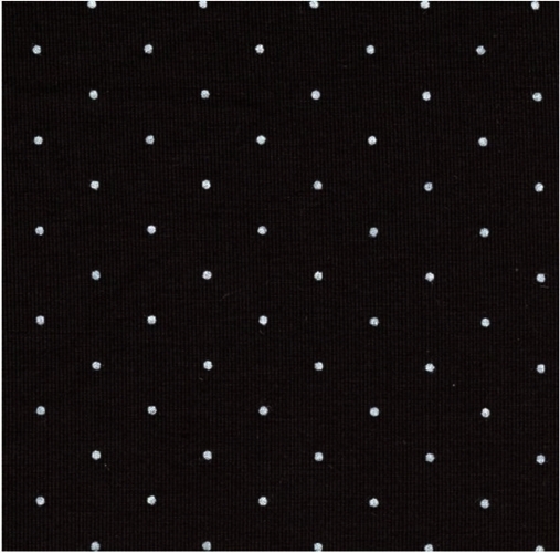 Reststück, Viskose (Bambus) Jersey Stoff in schwarz-weiß, mini Dots, antibakteriell